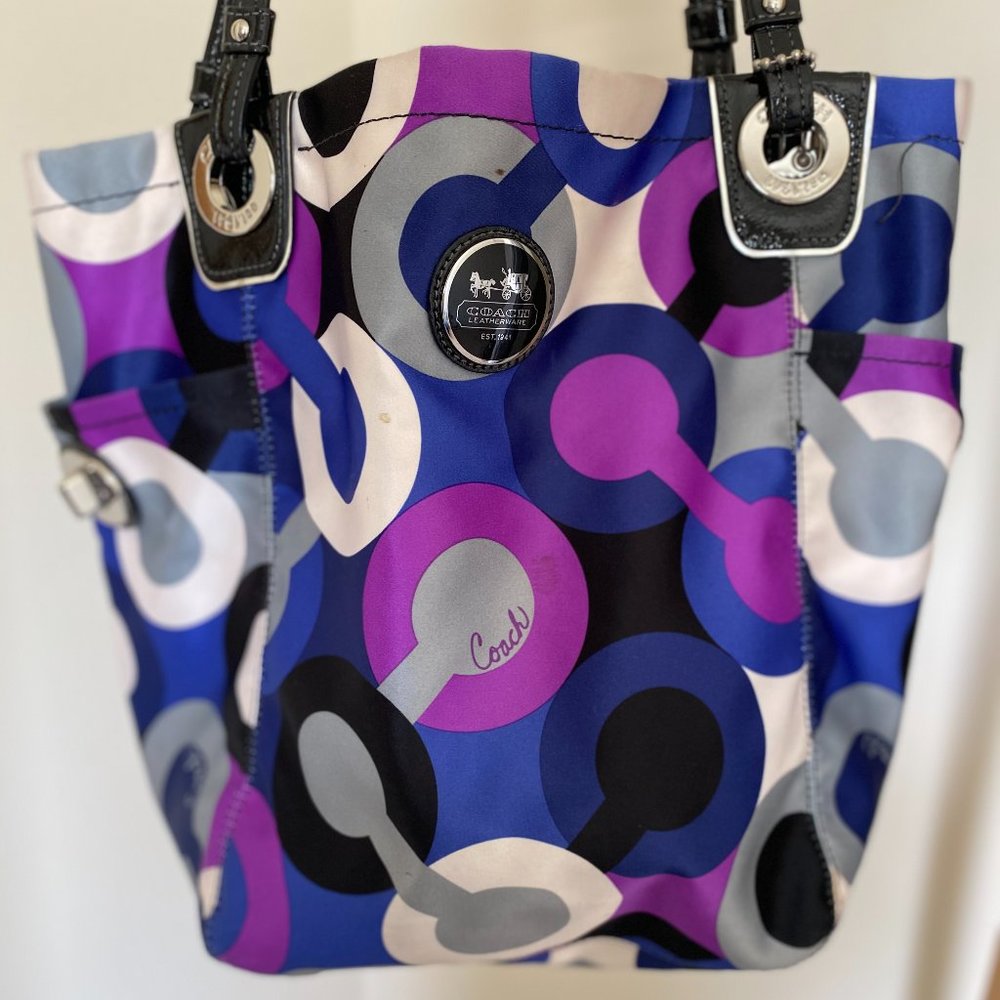 Coach Alex Multicolor Opt Art Tote